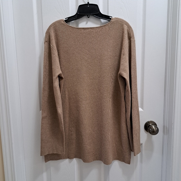 Splendid Sweater V-Neck Camel Tan Neutral Colour Women's Small Tunic Knit Top - Picture 9 of 16